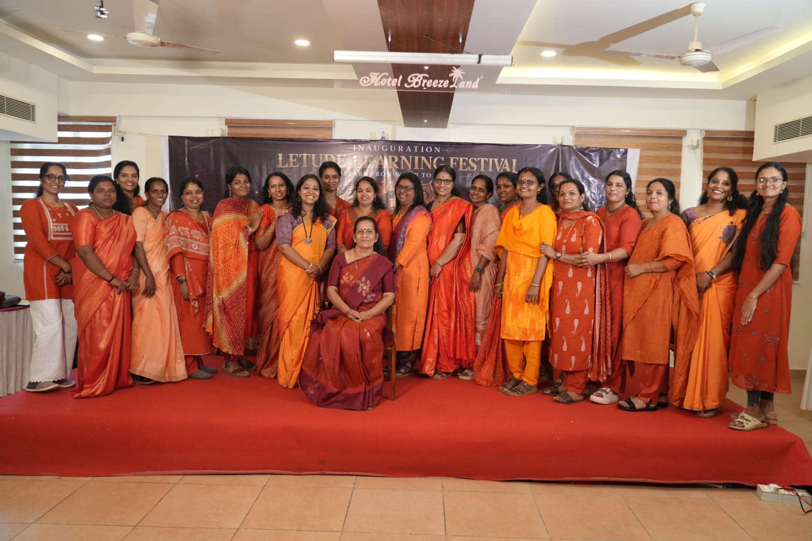 Letude Learning Festival inauguration — group photo with സുധ ടീച്ചർ